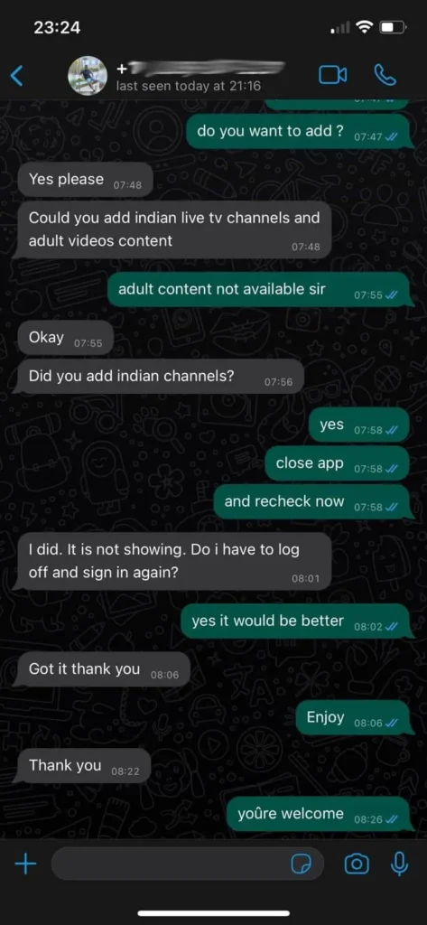 iptv subscription uk customer review whatsapp