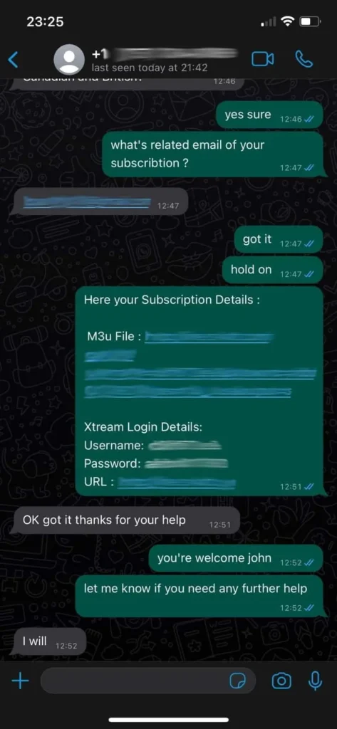 iptv subscription uk customer review whatsapp